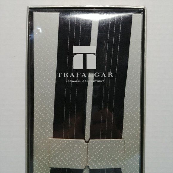 Trafalgar Other - Trafalgar Suspenders Black & Silver Stripe Silk